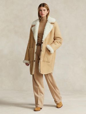 Abrigo de cuero reversible Polo Ralph Lauren beige