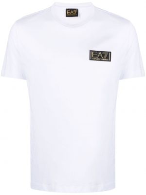 Βαμβακερή μπλούζα Ea7 Emporio Armani λευκό