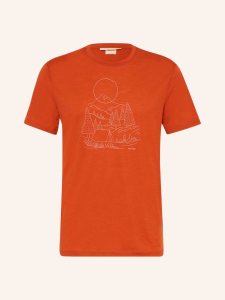 Koszulka z wełny merino Icebreaker pomarańczowa
