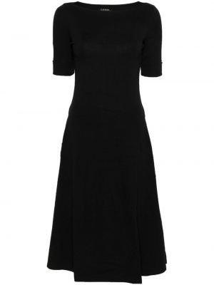Midi obleka Lauren Ralph Lauren črna