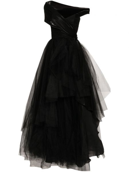 Asymetrické večerné šaty Gemy Maalouf čierna