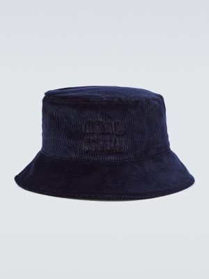 Manšestrový klobouk Miu Miu modrý