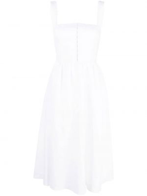 Ленена миди рокля Reformation бяло