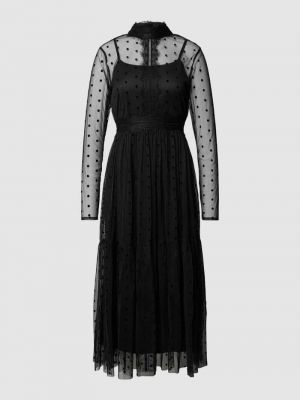 Sukienka koktajlowa ze stójką Lace & Beads czarna