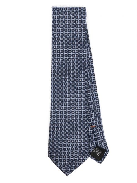 Cravate en soie en jacquard Zegna bleu