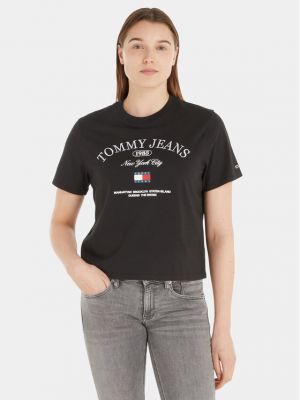 Tricou din bumbac Tommy Jeans negru