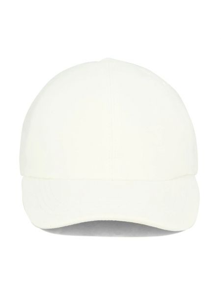 Satynowa czapka z daszkiem Brunello Cucinelli biała