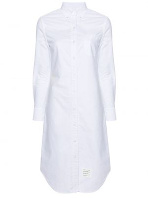 Памучна макси рокля Thom Browne бяло