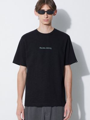 Bavlněné tričko s potiskem Filling Pieces černé