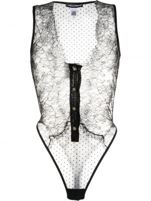Spitzen transparentes body Dolce & Gabbana schwarz