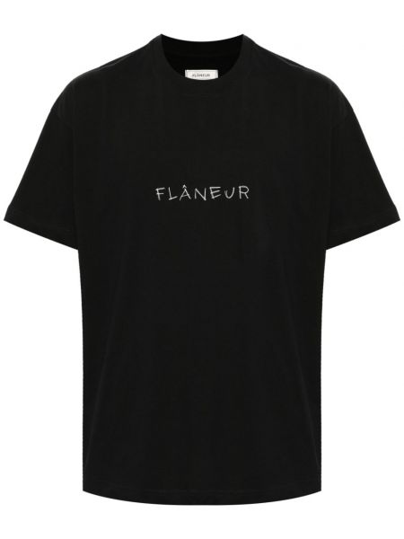 Βαμβακερή μπλούζα Flâneur μαύρο
