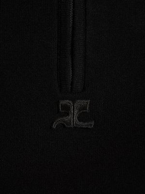 Viskózový sveter s krátkymi rukávmi Courreges čierna