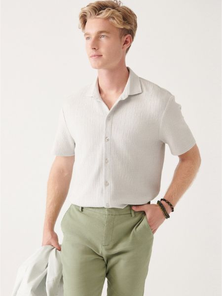 Pletená bavlněná košile s krátkými rukávy Avva