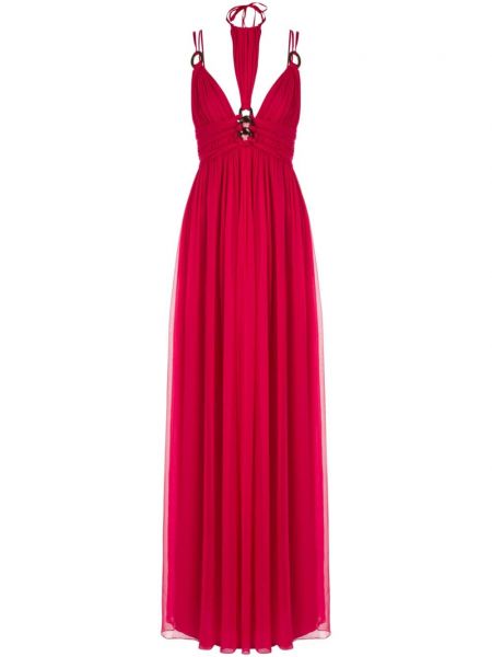 Βραδινό φόρεμα με διαφανεια Alberta Ferretti ροζ