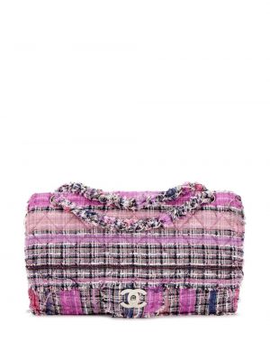 Tvídová kabelka Chanel Pre-owned růžová
