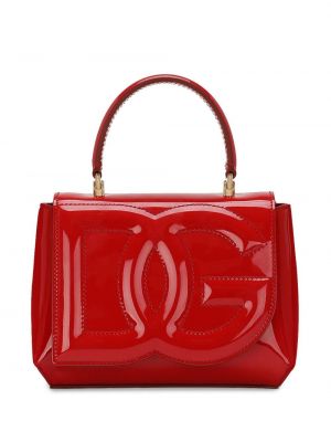Кожени чанта за ръка Dolce & Gabbana червено