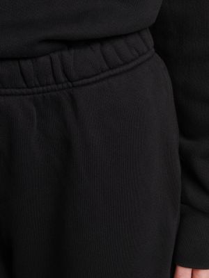 Bavlnené fleecové teplákové nohavice Les Tien čierna