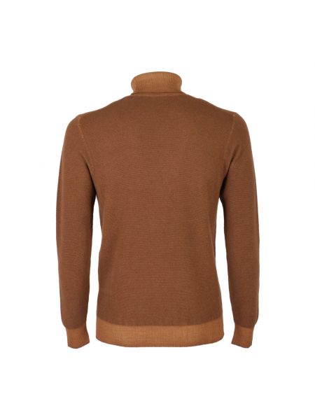 Jersey cuello alto de lana merino con cuello alto de tela jersey Circolo 1901 marrón