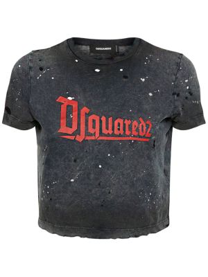 Bavlněné tričko s potiskem jersey Dsquared2