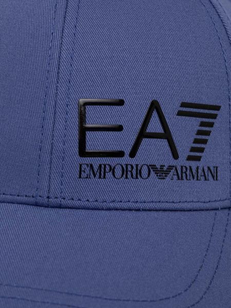 Pamučna kapa Ea7 Emporio Armani plava