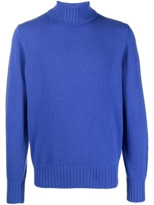 Плетен пуловер Doppiaa синьо