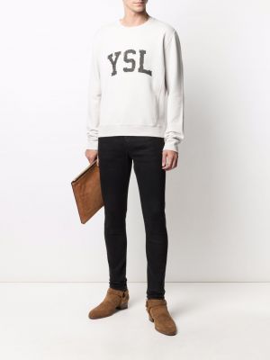 Sweatshirt mit print Saint Laurent weiß