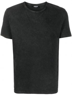 Βαμβακερή μπλούζα με στρογγυλή λαιμόκοψη Dondup μαύρο