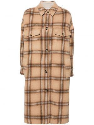 Kockovaný kabát Isabel Marant béžová