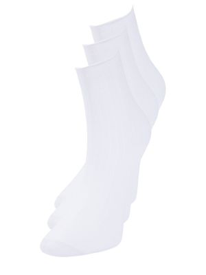 Πλεκτός κάλτσες Trendyol λευκό