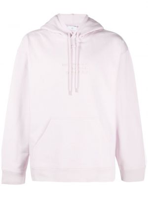 Hoodie ricamata di cotone Courrèges rosa