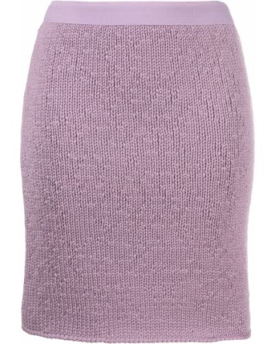 Falda de cachemir de punto con estampado de cachemira Bottega Veneta violeta