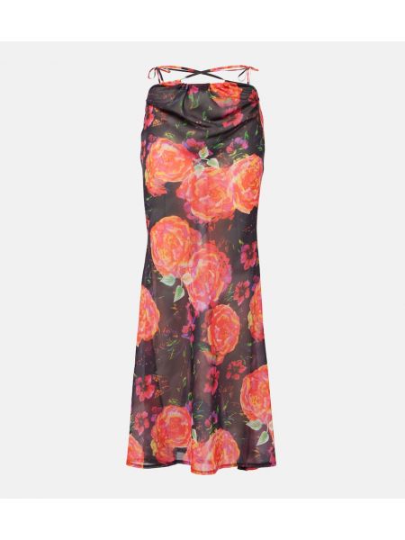 Maksi suknja od šifona s cvjetnim printom Bananhot
