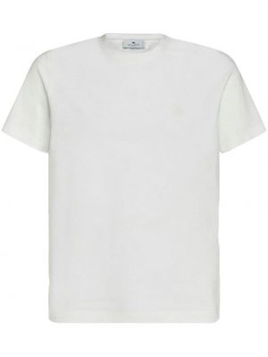 Bombažna majica s potiskom s paisley potiskom Etro bela