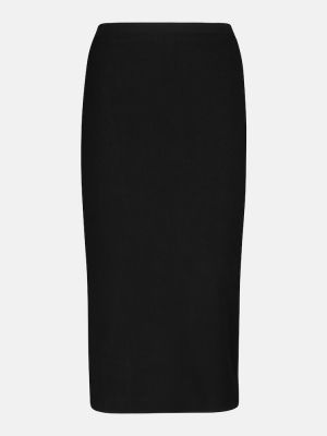 Falda midi ajustada de punto Wardrobe.nyc negro