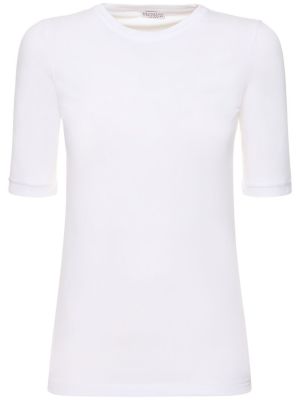 Camiseta de tela jersey Brunello Cucinelli blanco