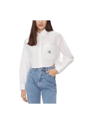 Koszula jeansowa z długim rękawem Calvin Klein Jeans Biała
