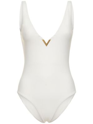 Jednodijelni kupaći kostim s v-izrezom Valentino bijela