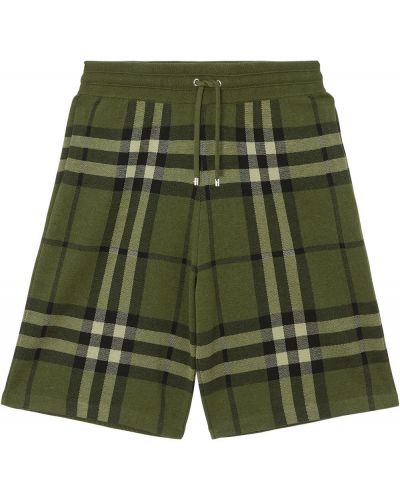 Pantalones cortos deportivos a cuadros Burberry verde