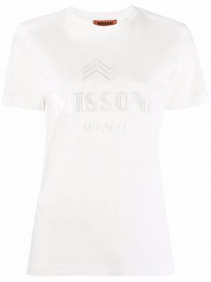 Brodert t-skjorte Missoni hvit