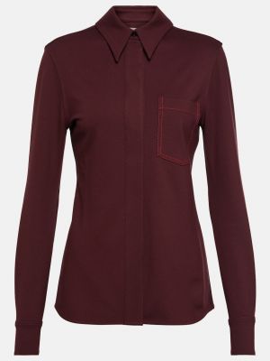 Трикотажная рубашка Victoria Beckham коричневая