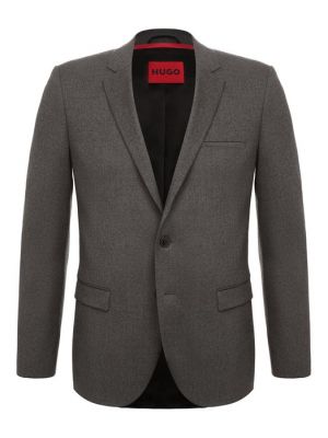 Шерстяной пиджак Hugo серый