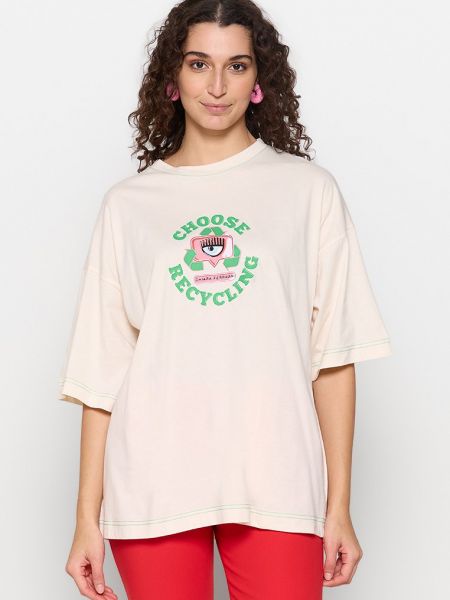 Koszulka z nadrukiem Chiara Ferragni różowa