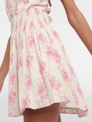 Kvetinové bavlnené šaty Loveshackfancy fialová