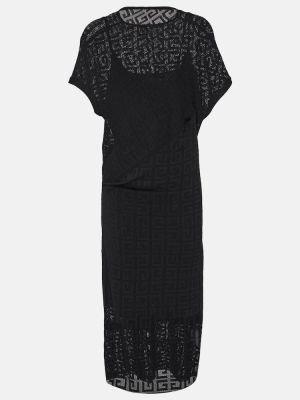 Žakárové midi šaty Givenchy čierna