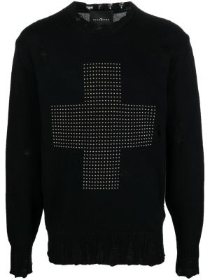 Пуловер с протрити краища John Richmond черно