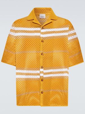Camisa de punto oversized calado Burberry naranja