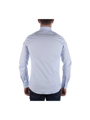 Camisa slim fit de algodón Calvin Klein azul