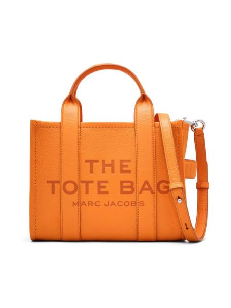 Shopperka skórzana elegancka Marc Jacobs pomarańczowa