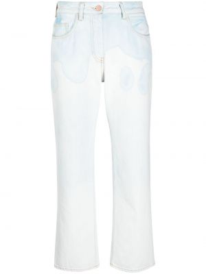 Straight leg jeans con stampa Palm Angels blu
