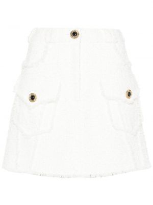 Φούστα mini tweed Balmain λευκό